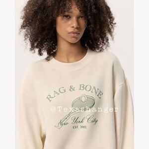 NWT Rag and Bone RB Raquet Sweatshirt M Medium Ivory
